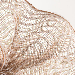 10.5" Cotton Ball Poly Jute Mesh Ribbon: Natural (10 Yards)