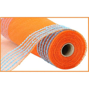 10.5" Drift Border Mesh Ribbon: Orange/Turquoise (10 Yards)