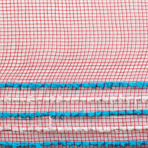 10.5" Drift Border Mesh Ribbon: Red/Turquoise (10 Yards)