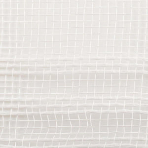 10.5" Faux Jute Border Stripe Mesh Ribbon: White (10 Yards)