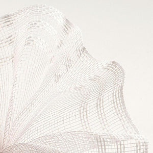 10.5" Faux Jute Border Stripe Mesh Ribbon: White (10 Yards)