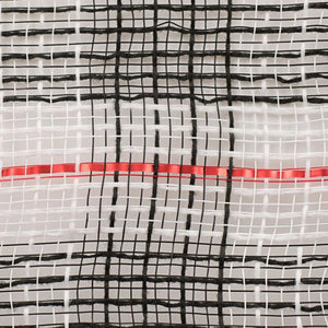 10.5" Faux Jute Check Foil Mesh Ribbon: Black/Red (10 Yards)