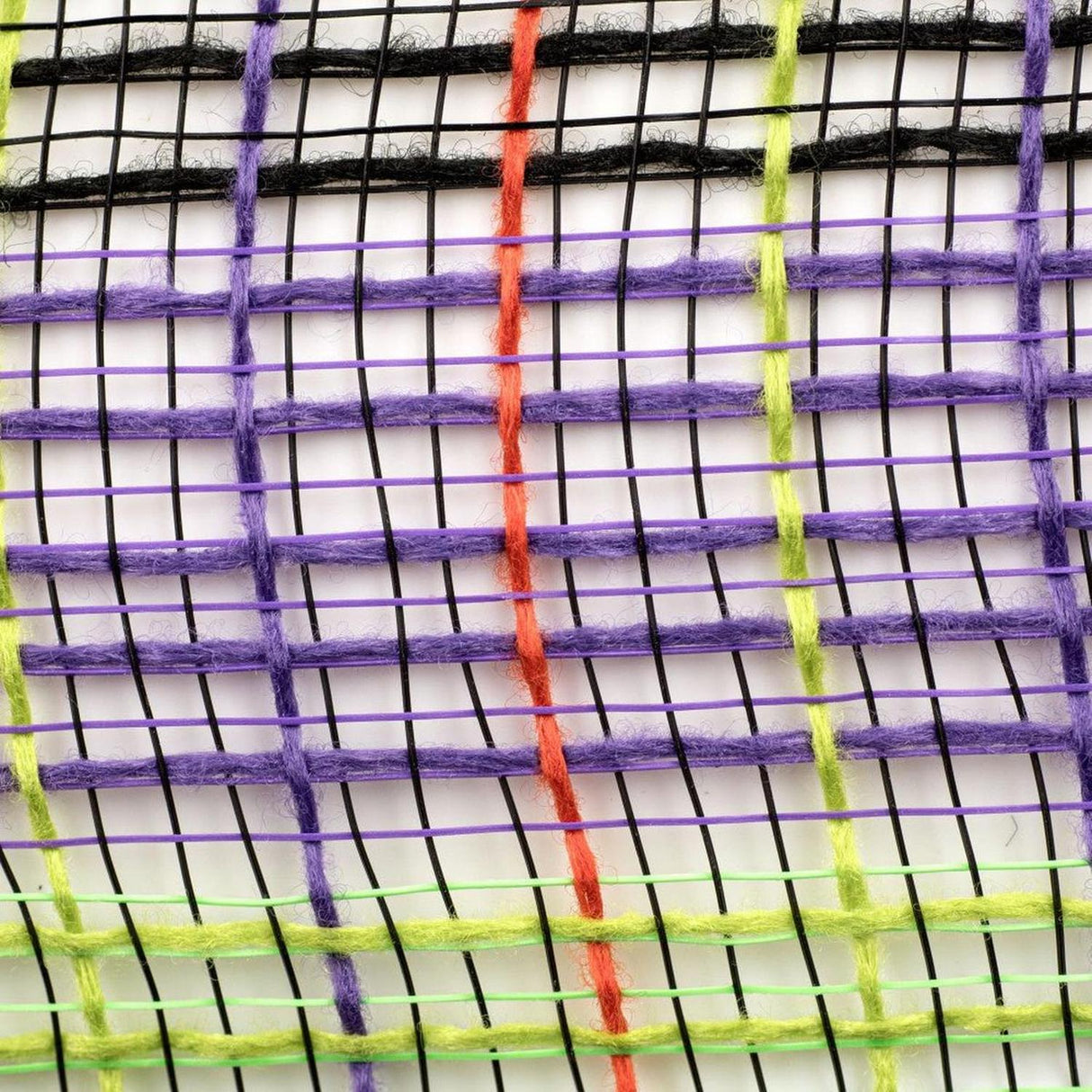 10.5" Faux Jute Wide Stripe Mesh Ribbon: Orange/Purple/Green/Black (10 Yards)