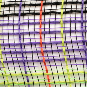 10.5" Faux Jute Wide Stripe Mesh Ribbon: Orange/Purple/Green/Black (10 Yards)