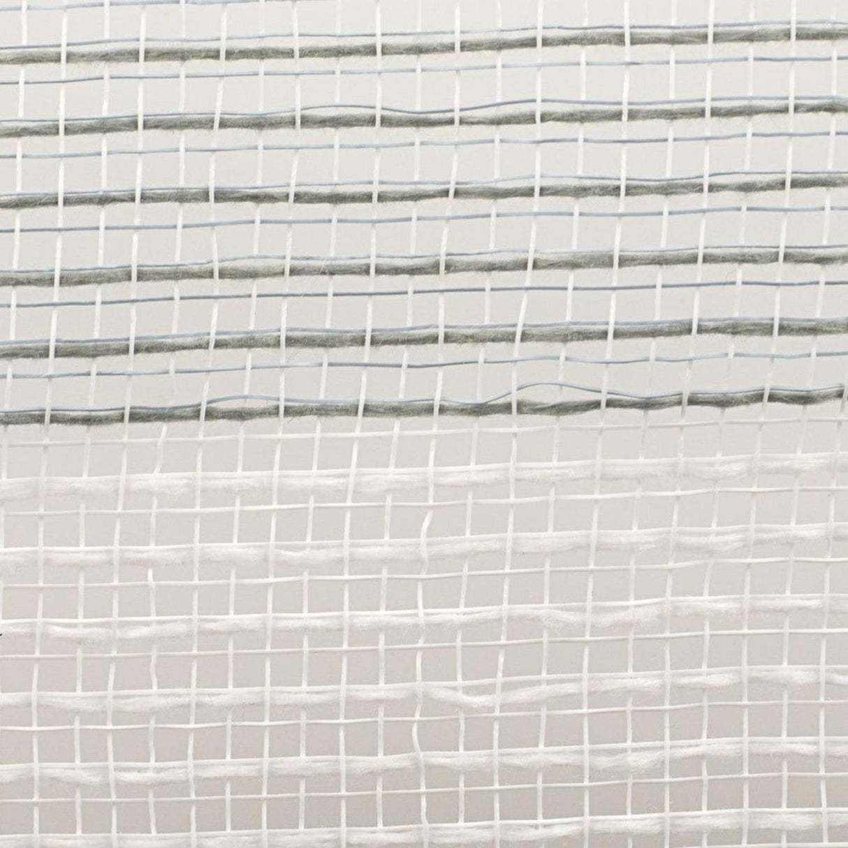 10.5" Faux Jute Wide Stripe Mesh Ribbon: White & Grey (10 Yards)