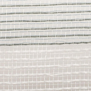 10.5" Faux Jute Wide Stripe Mesh Ribbon: White & Grey (10 Yards)