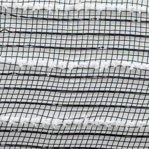 10.5" Metallic Cotton Ball Mesh Ribbon: Black/White (10 Yards)