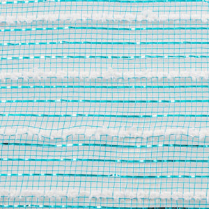 10.5" Metallic Cotton Drift Mesh Ribbon: Turquoise/White (10 Yards)