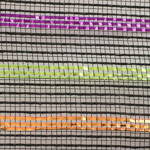 10.5" Metallic Poly Faux Jute Mesh Ribbon: Black/Orange/Purple/Lime (10 Yards)