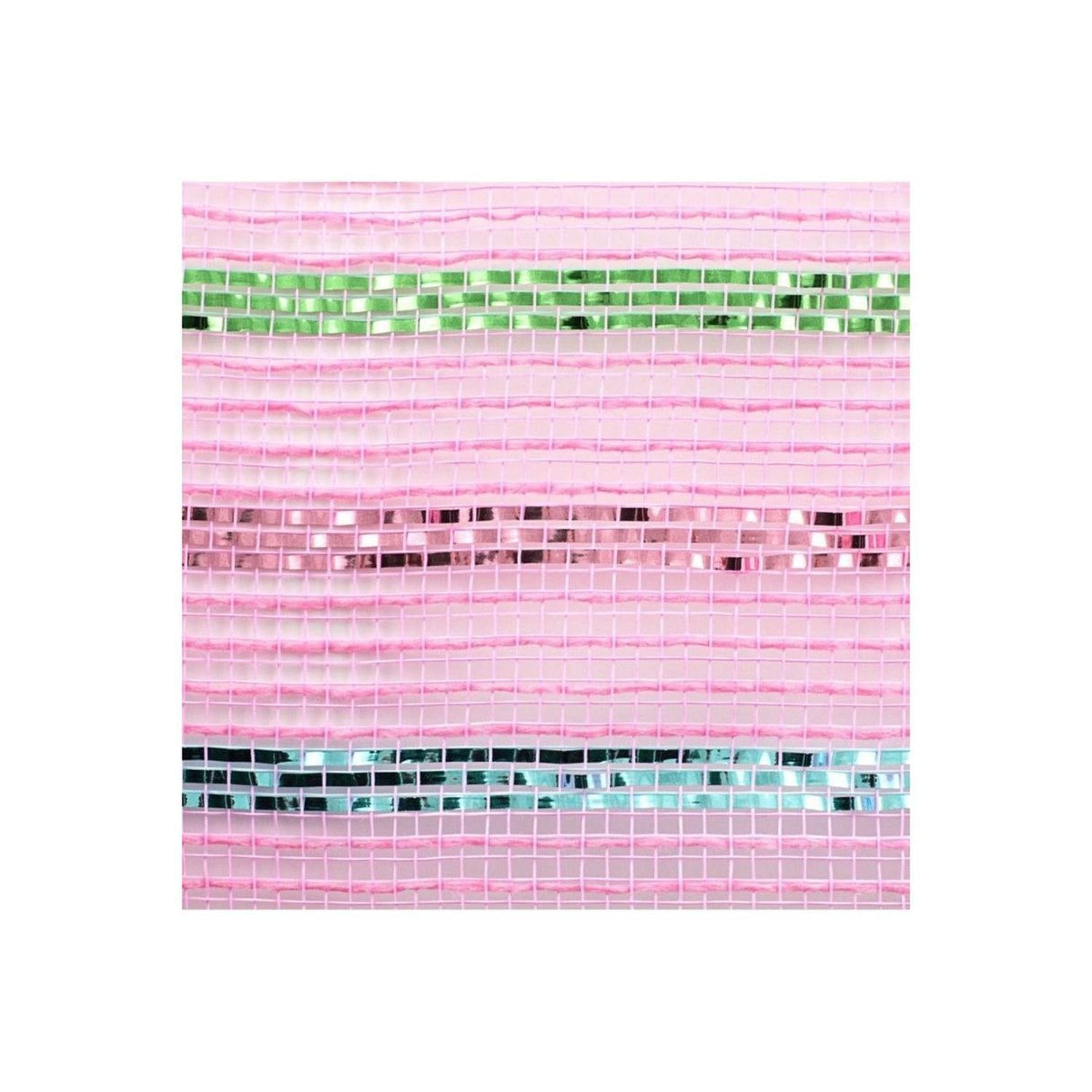 10.5" Metallic Poly Faux Jute Stripe Mesh Ribbon: Pink (10 Yards)