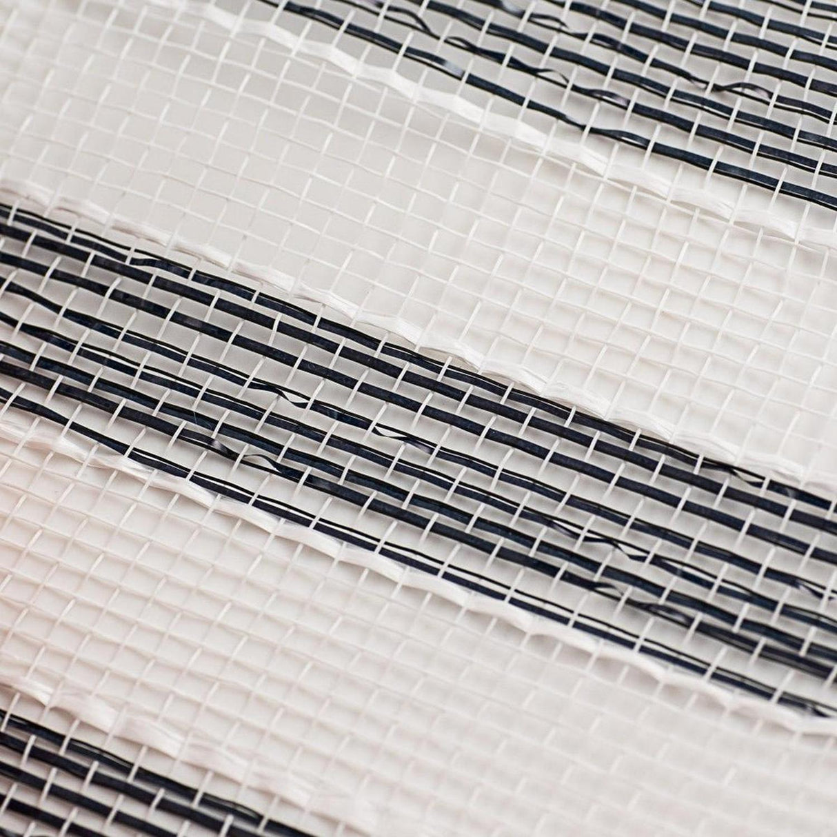 10.5" Metallic Stripe Mesh Ribbon: Black/White (10 Yards)
