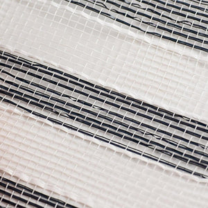 10.5" Metallic Stripe Mesh Ribbon: Black/White (10 Yards)