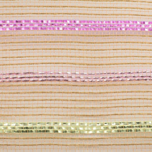 10.5" Poly Jute Matte Stripe Mesh Ribbon: Natural Pastel Stripes (10 Yards)