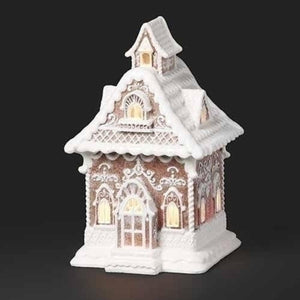10.5in Lighted Gingerbread House Figurine