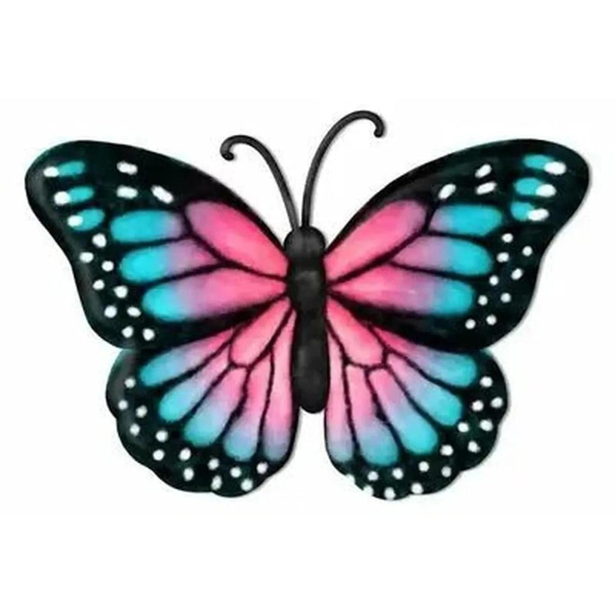 12" Metal Embossed Butterfly: Pink Monarch