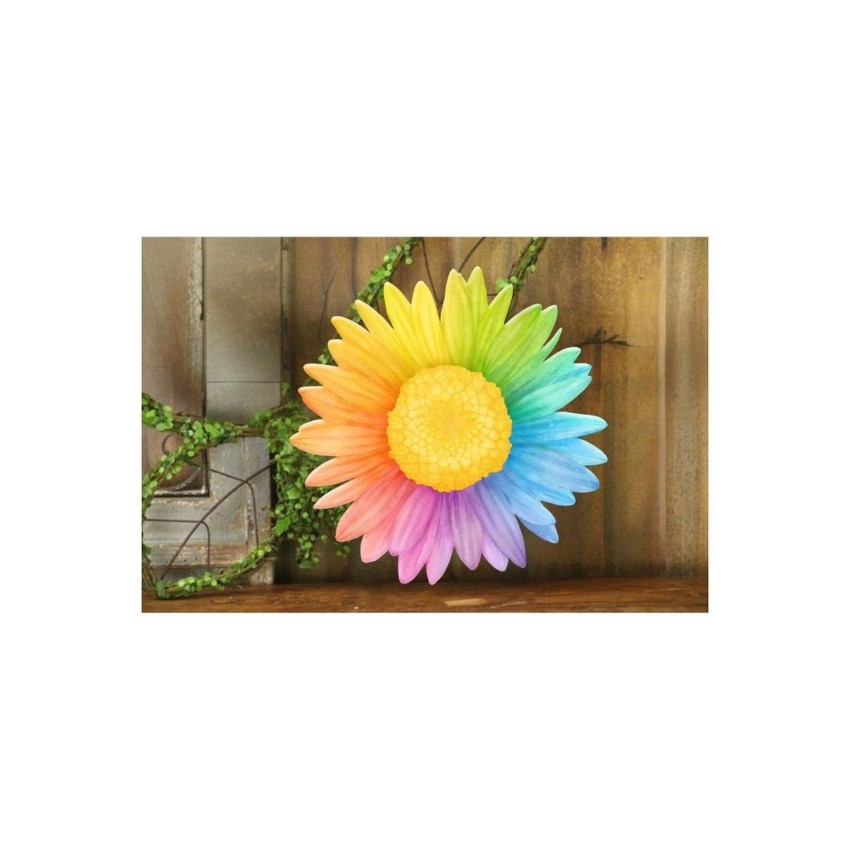 12" Metal Embossed Daisy Hanger: Multi