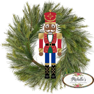 12" Metal Embossed Hanger: Dark Skin Nutcracker
