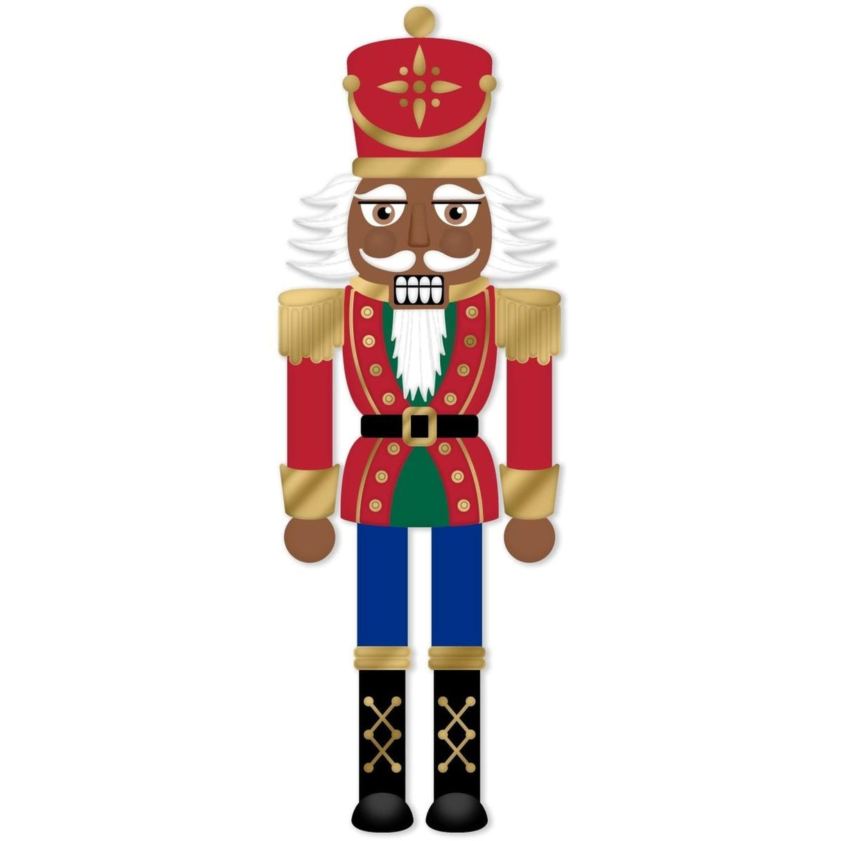 12" Metal Embossed Hanger: Dark Skin Nutcracker