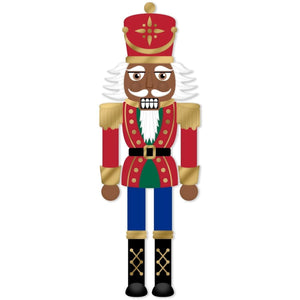 12" Metal Embossed Hanger: Dark Skin Nutcracker