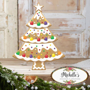 12" Metal Embossed Hanger: Gingerbread Tree Gumdrops