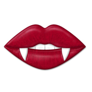 12" Metal Embossed Hanger: Vampire Lips Red