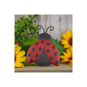 12" Metal Embossed Ladybug Hanger: Solid