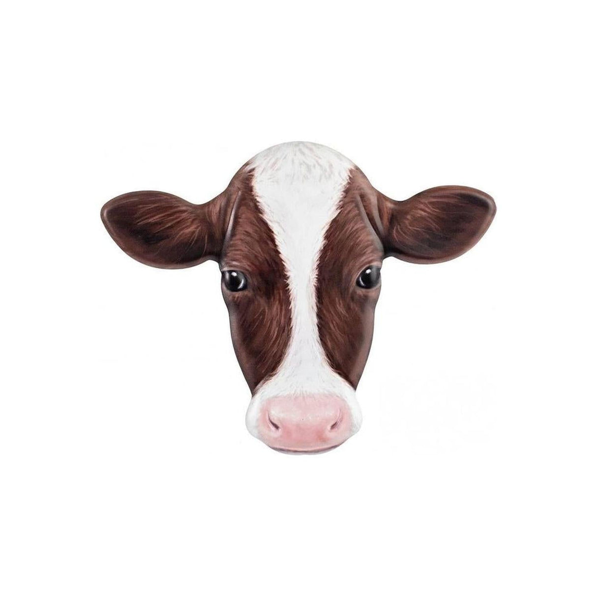 12" Metal Embossed Sign: Brown Cow
