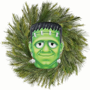 12" Metal Embossed Sign: Frankenstein (Green)