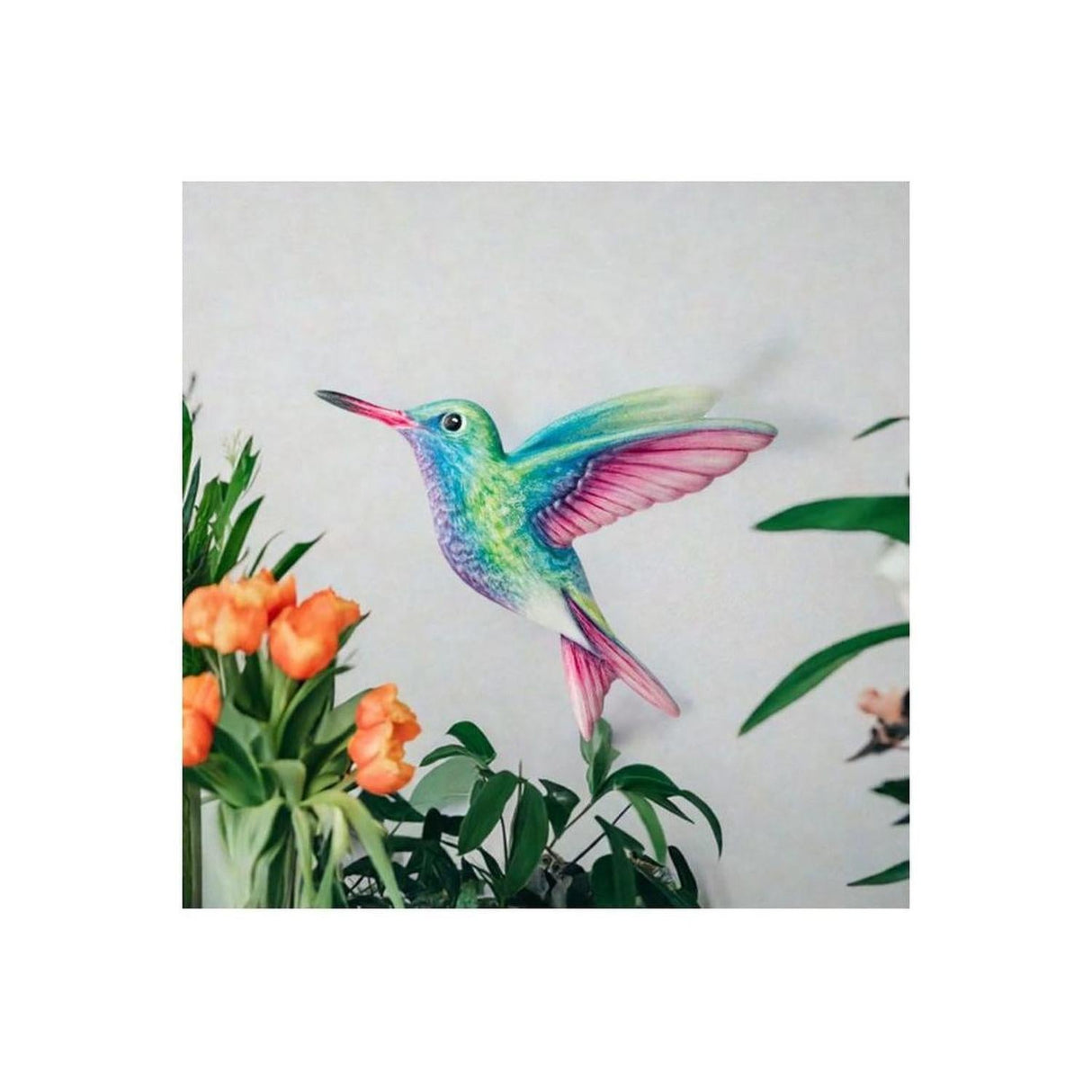 12" Metal Embossed Sign: Hummingbird