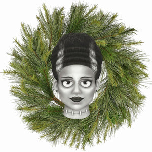 12" Metal Embossed Sign: Mrs. Frankenstein (Grey)