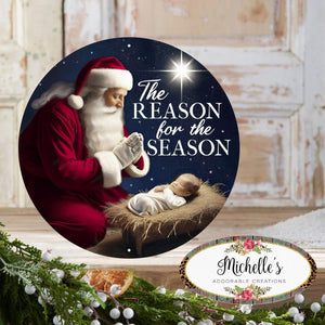 12" Metal Round Sign: Reason For The Season