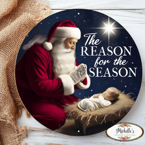 12" Metal Round Sign: Reason For The Season