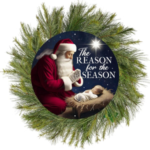 12" Metal Round Sign: Reason For The Season