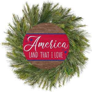 12" Metal Sign: America Land I Love