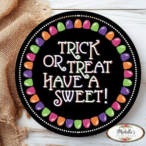 12" Metal Sign: Glitter Trick or Treat Gumdrops