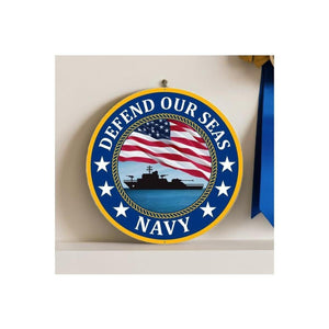12" Round Military Sign: Navy