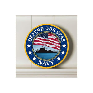 12" Round Military Sign: Navy