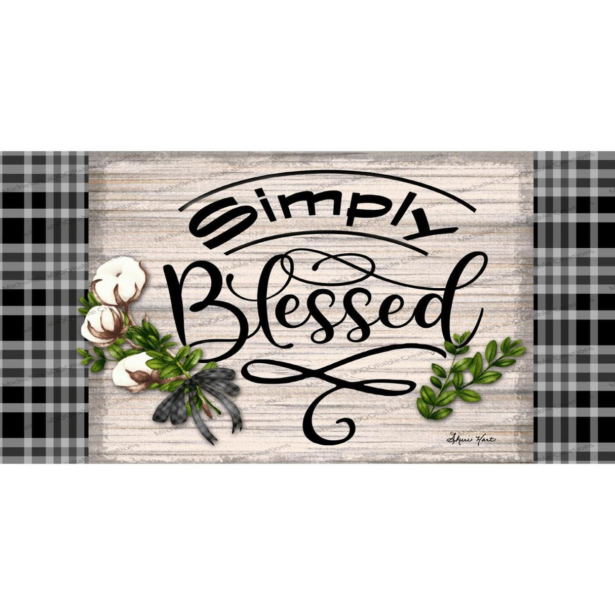 12" Waterproof Sign: Cotton Pod Simply Blessed