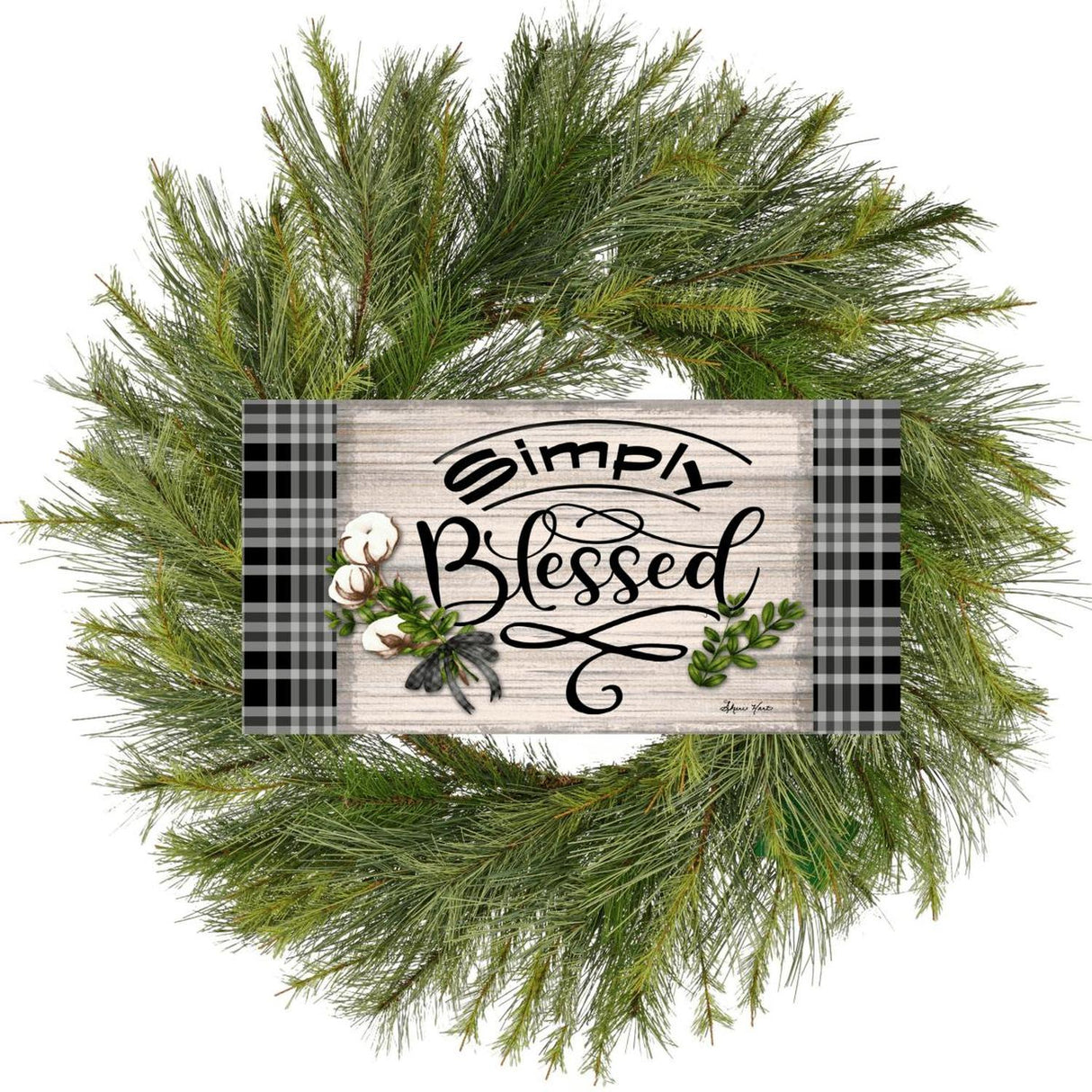 12" Waterproof Sign: Cotton Pod Simply Blessed