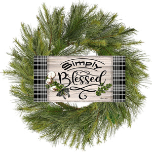 12" Waterproof Sign: Cotton Pod Simply Blessed