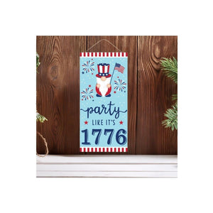 12" Wooden Sign: Gnome Party Like 1776