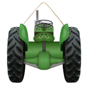 12" Wooden Sign: Green Tractor