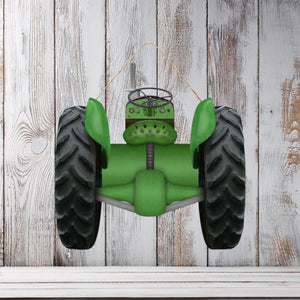 12" Wooden Sign: Green Tractor