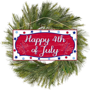 12" Wooden Sign: Happy 4th of July