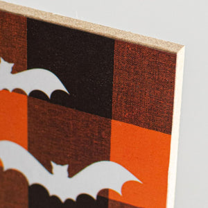 12" Wooden Sign: Happy Halloween Check