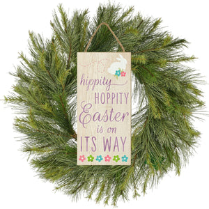 12" Wooden Sign: Hippity Hoppity Easter