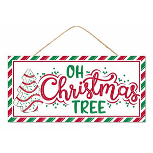 12" Wooden Sign: Oh Christmas Tree