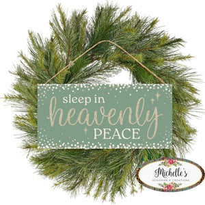 12" Wooden Sign: Sleep In Peace Glitter