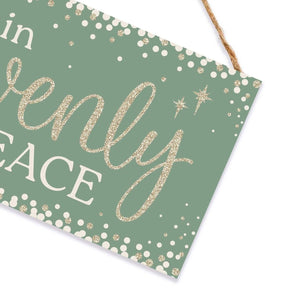 12" Wooden Sign: Sleep In Peace Glitter