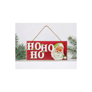 12" Wooden Sign: Vintage Santa Ho Ho Ho